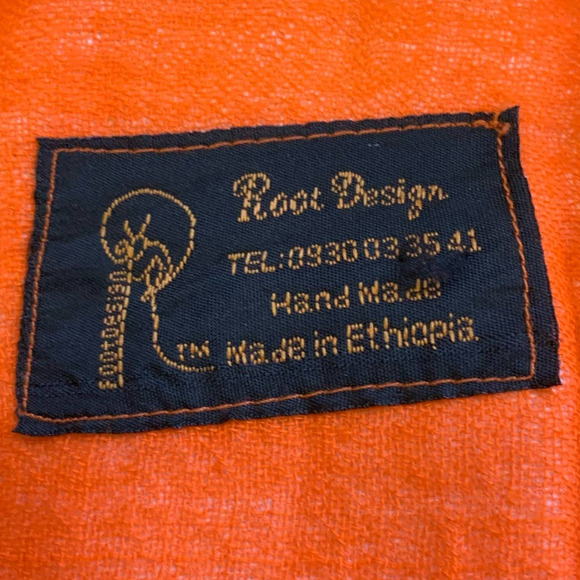 Root Design HandMade Orange Gold Strapless Ethiopian Maxi Dress XL Perfect - Picture 13 of 15